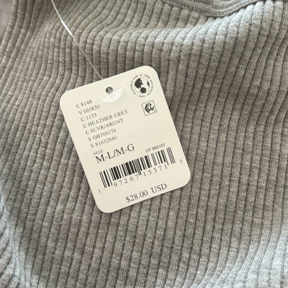 Free People Gray Ribbed Crop Tank Top - Picture 5 of 5